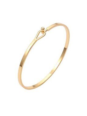 Dainty Gold Bar Bracelet for Women Simple Delicate Thin Cuff Bangle Hook